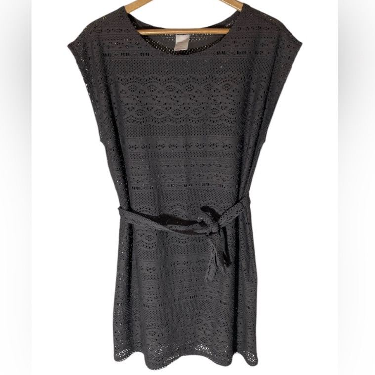 Merona Gray Lace Swim Coverup Mini Dress